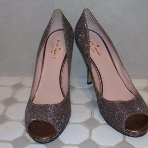 NWOB Kate Spade Sparkle Open Toe Heels 10 Gorgeous
